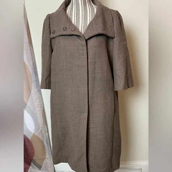Ann Taylor Wool Coat Dress Sz Large Career - Picture 1 of 6